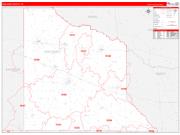 Van Zandt County, TX Wall Map Zip Code Red Line Style 2023